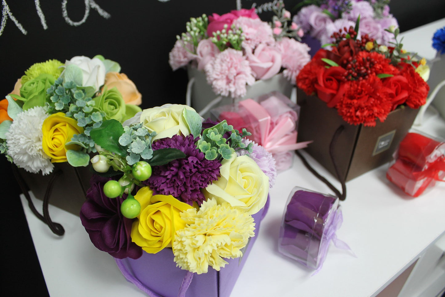 The Artisan Soap Flower Handbag Bouquet