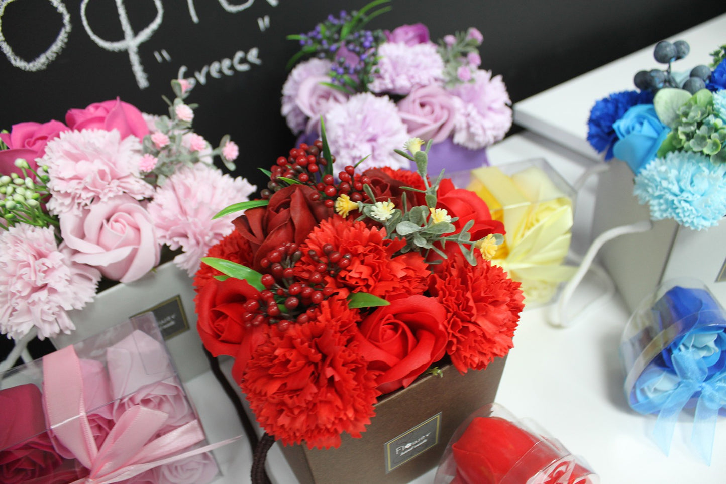 The Artisan Soap Flower Handbag Bouquet